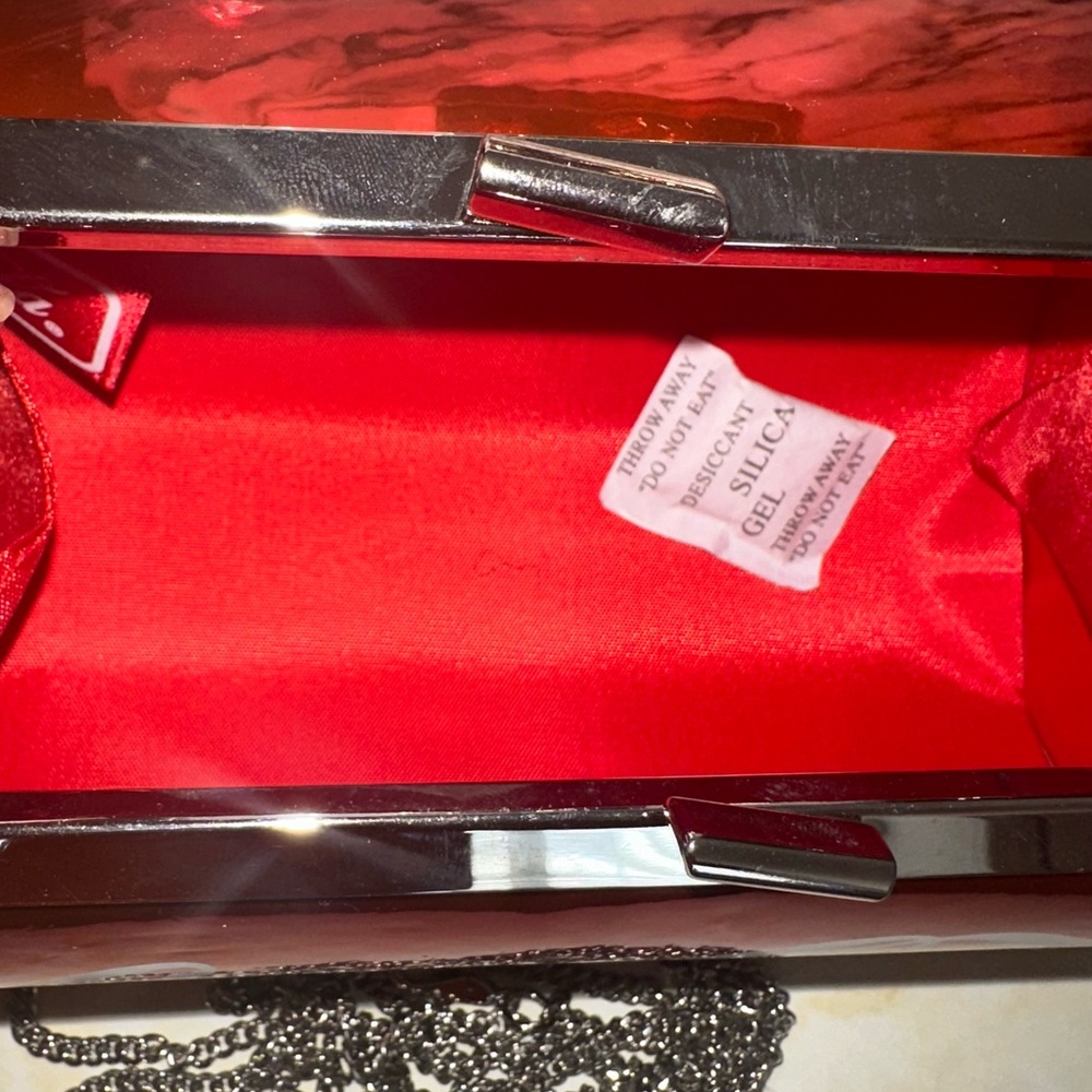 Red Decorative Accent Crossbody/Clutch - Picture 4 of 4